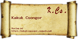 Kakuk Csongor névjegykártya